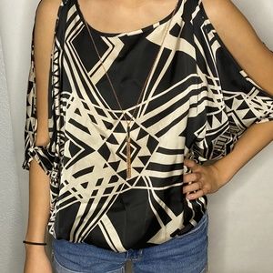 Aztec blouse with necklace
